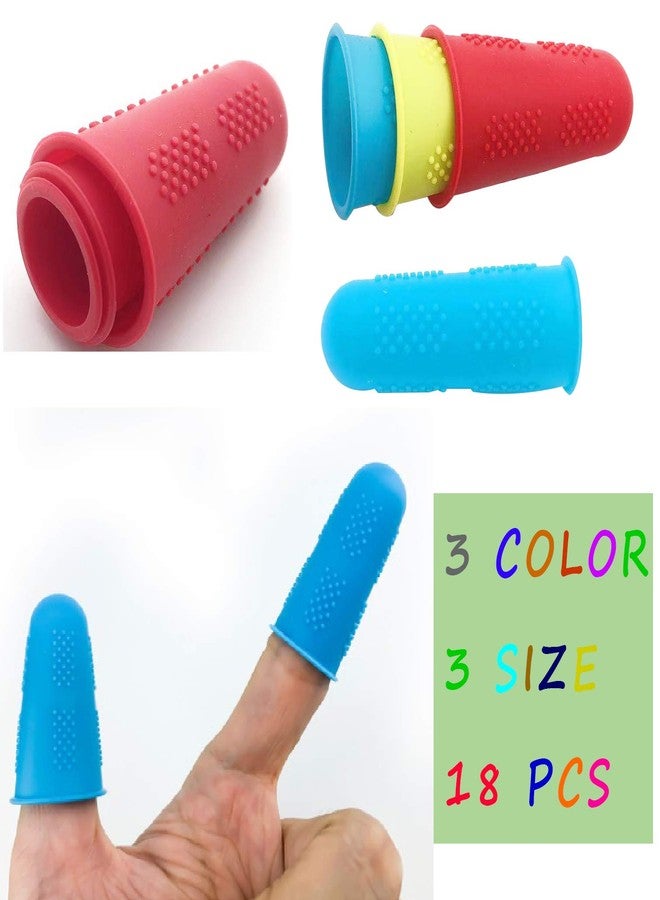 HanyHere 18PCS Silicone Protect Finger Caps 3 Colors Finger Protectors and 3 Sizes in Each Color - Image 2
